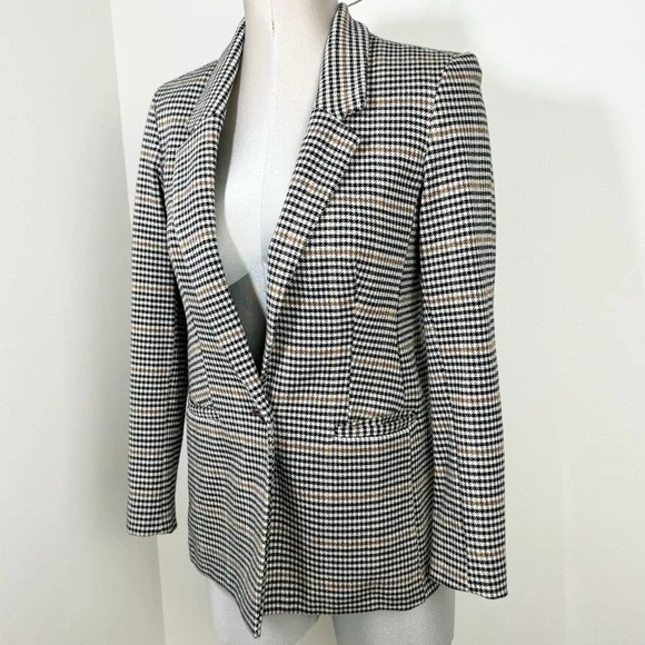 Old Navy Oversized Patterned Blazer Houndstooth Plaid Size XS Extra Small - Picture 4 of 9